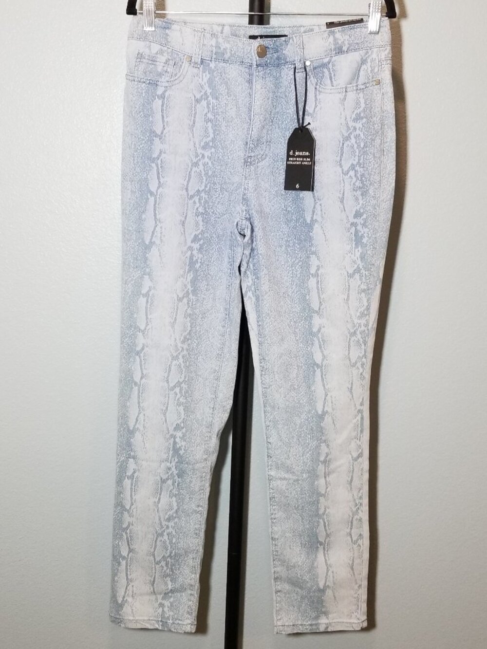 D Jeans High Rise Slim Straight Ankle Jeans Sz 6 Blue Stretch Retro Street NWT